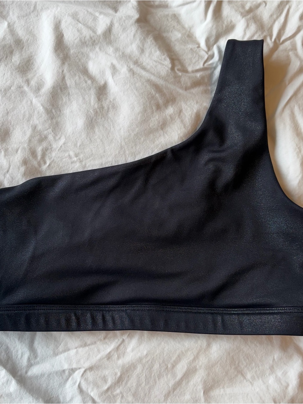Beach Riot Shiny Blue/Black One-Shoulder Sports Bra